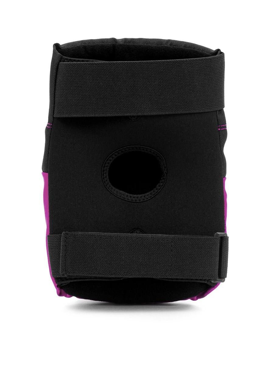 The REKD Ramp Knee Skate Protection Pads in Black and Pink, crafted by the REKD brand, are designed for action sports. They feature two adjustable straps and an open patella design for enhanced safety through superior impact resistance, making them ideal for athletes.