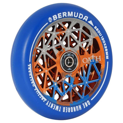 Oath Bermuda 120mm Stunt Scooter Wheel - Orange / Blue / Titanium - Side