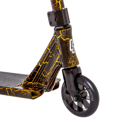 Crisp Inception 2020 Complete Stunt Scooter - Gold / Pink Lava - Wheel Detail