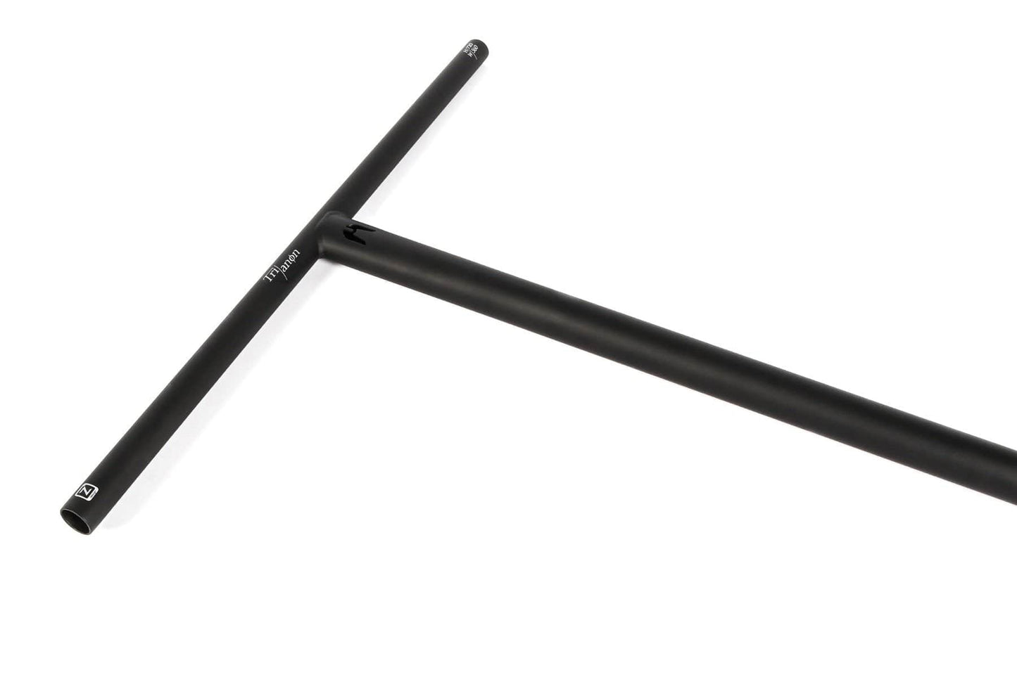 Ethic DTC Trianon Steel Standard ICS/IHC Stunt Scooter Bars in black, measuring 720mm x 560mm, crafted from durable chromoly steel. The sleek design features a horizontal grip and vertical stem, ideal for ultimate performance on a white background.