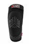 The GAIN Protection Stealth Knee Skate Pads - Black feature a KEVLAR textured design with the brand's name prominently displayed. The straps are adorned with the Gain logo and the phrase "Rider Owned & Rider Operated" at the top, offering a stylish look while ensuring safety through EN1621-1 certified protection.