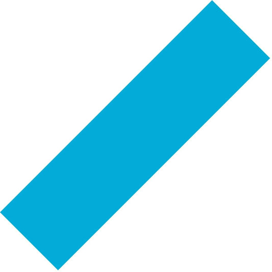 A neon blue parallelogram, reminiscent of the sleek design of a Skates.co.uk Stunt Scooter Griptape, is positioned diagonally on a white background.