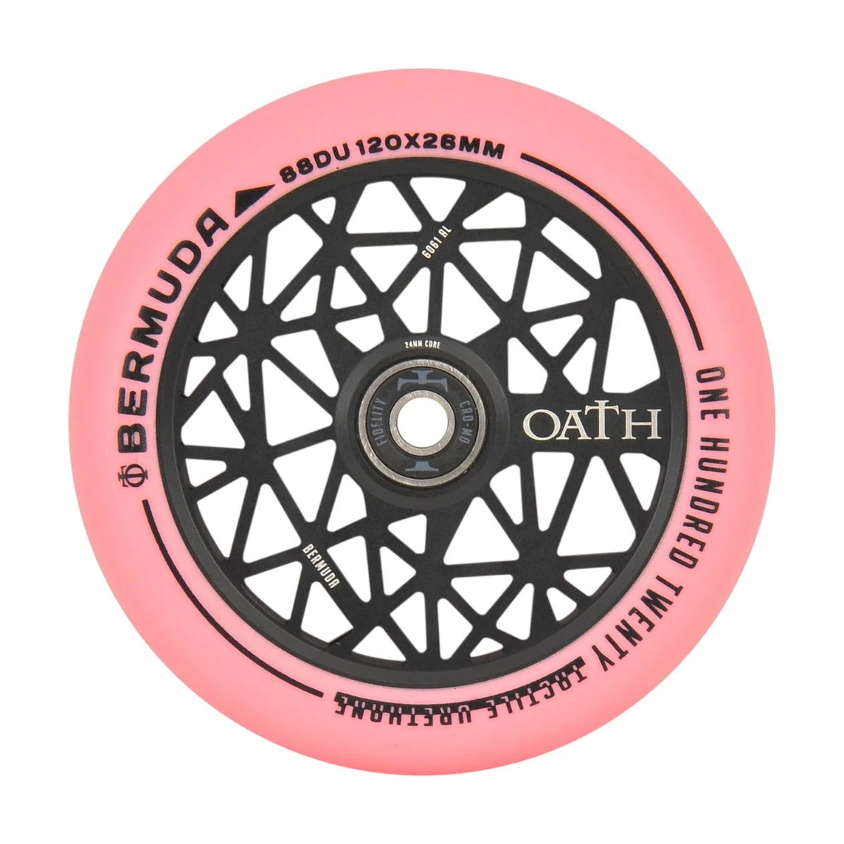 Oath Bermuda 120mm Stunt Scooter Wheel - Anodised Black / Pink