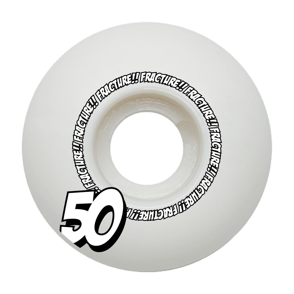 Fracture Comic Classic Skateboard Wheels - White - 50mm
