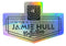 Holographic sticker from the Invert Jamie Hull Collection showcasing a stylized "U" symbol in black, set against a captivating rainbow gradient background.