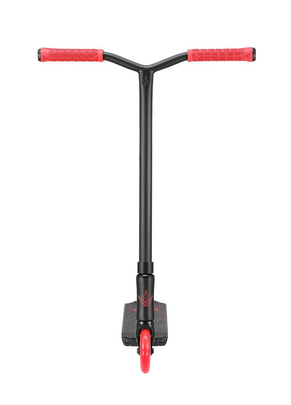 A Blunt Envy ONE S3 Complete Stunt Scooter in red, featuring striking red handlebars and a front wheel, is pictured against a white background. The deck, ideal for beginner scooter riders, showcases eye-catching red accents.