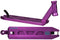 The Longway S-Line Kaiza+ Purple Stunt Scooter Deck (4.5" x 19") is tailored for park riders featuring angled edges, vent-like cutouts, and a bold "KAIZA" print. Its sturdy headtube and titanium bolts enhance durability.