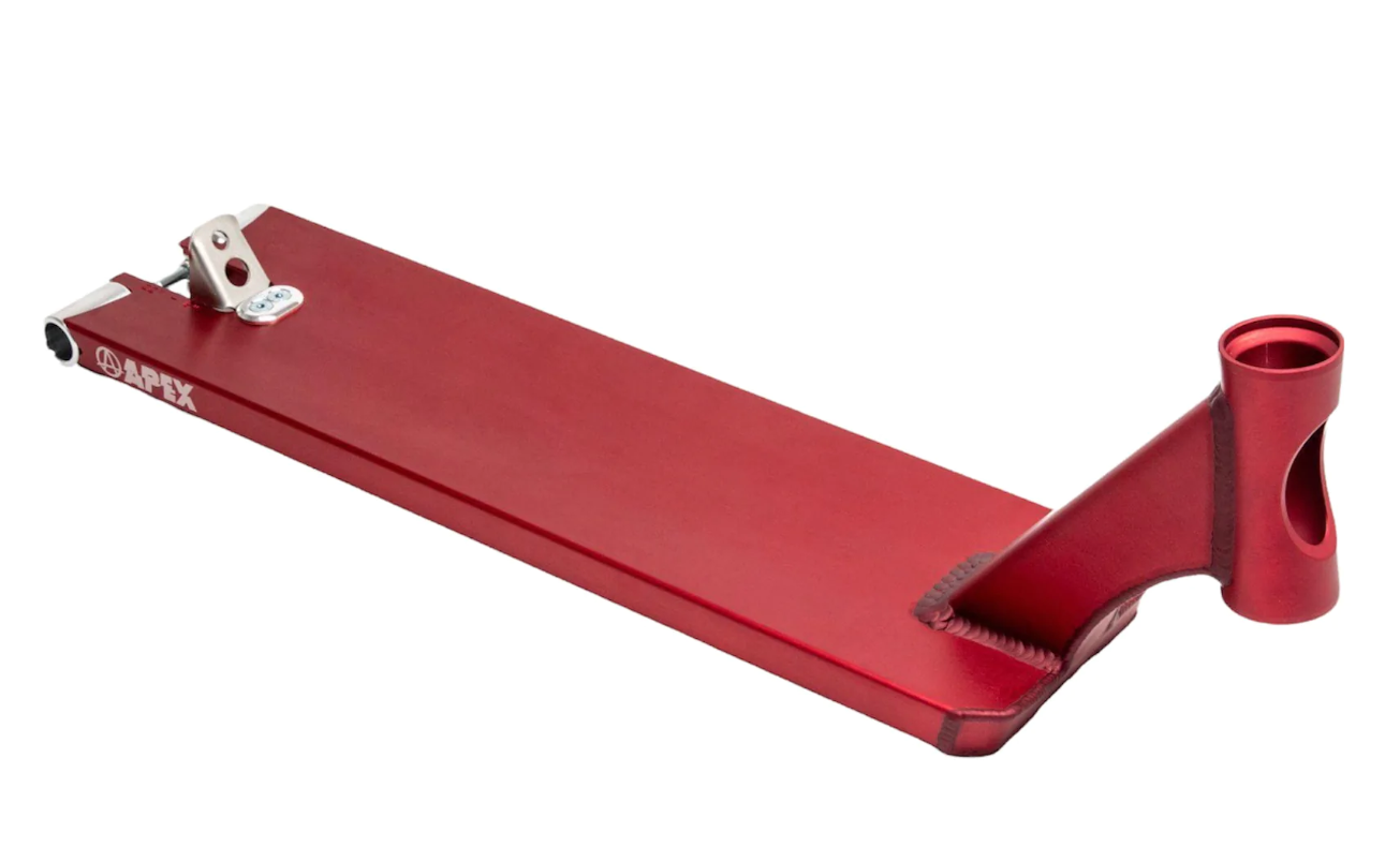 Apex Pro Red Boxed Stunt Scooter Deck - 6" x 21" - Front