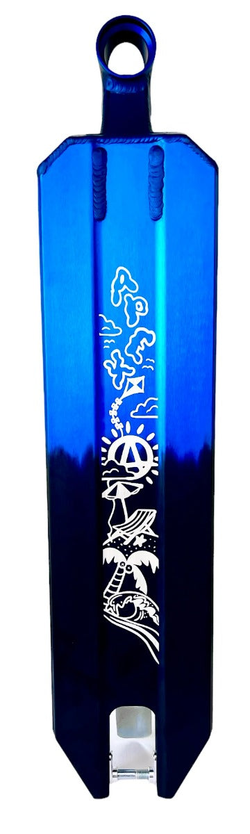 Apex Pro "Life's a Beach Special Edition Blue / Black Scooter Deck - 5" x 19.3" - Base