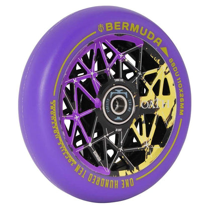 Oath Bermuda 110mm Stunt Scooter Wheel - Black / Purple / Yellow - Side