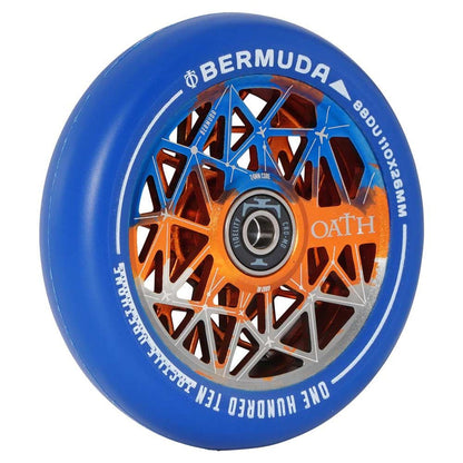 Oath Bermuda 110mm Stunt Scooter Wheel - Orange / Blue / Titanium - Side