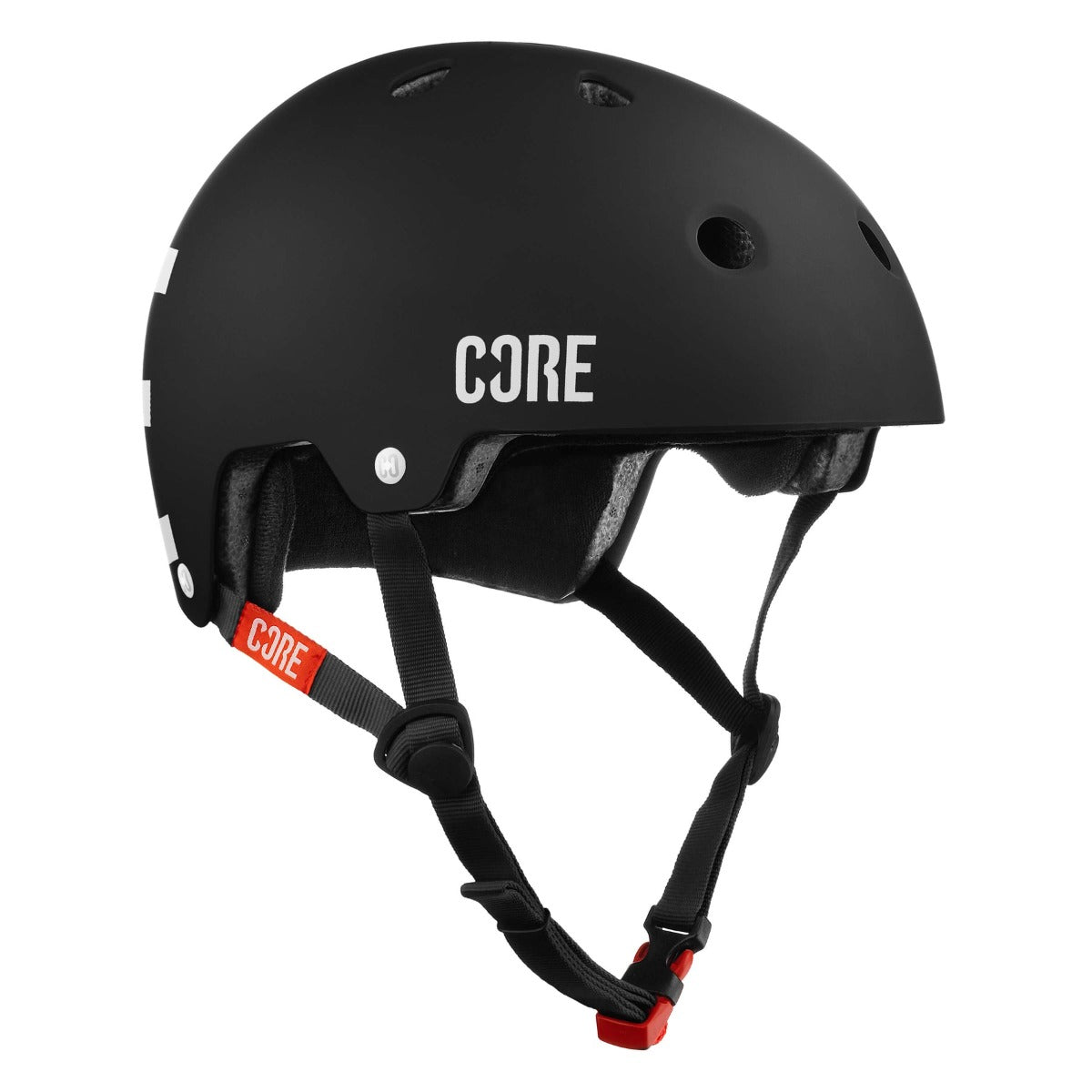 CORE Street Skate / Scooter Helmet - Black / White - Angle