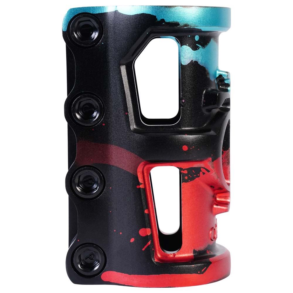 Oath Cage V2 4 Bolt SCS Oversized Stunt Scooter Clamp - Black / Teal / Red - Right
