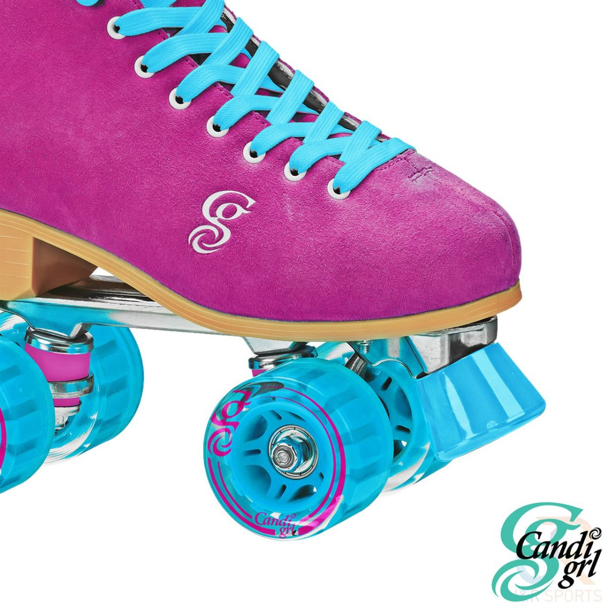 Candi Girl Carlin Womens Quad Roller Skates - Berry Pink - Detail