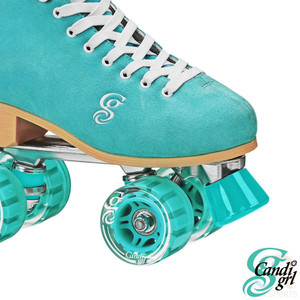 Candi Girl Carlin Womens Quad Roller Skates - Teal - Detail
