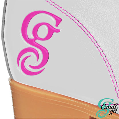 Candi Girl Sabina Womens Quad Roller Skates - White / Pink - Detail