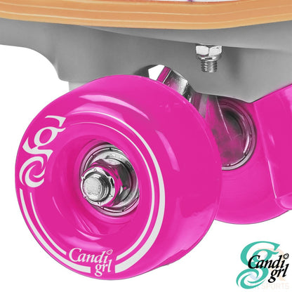Candi Girl Sabina Womens Quad Roller Skates - White / Pink - Wheel