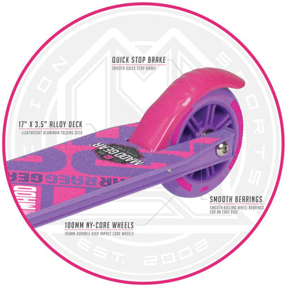 Madd Gear MGP Carve 100 Foldable Scooter - Purple / Pink - Brake