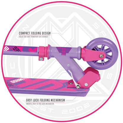 Madd Gear MGP Carve 100 Foldable Scooter - Purple / Pink - Wheel