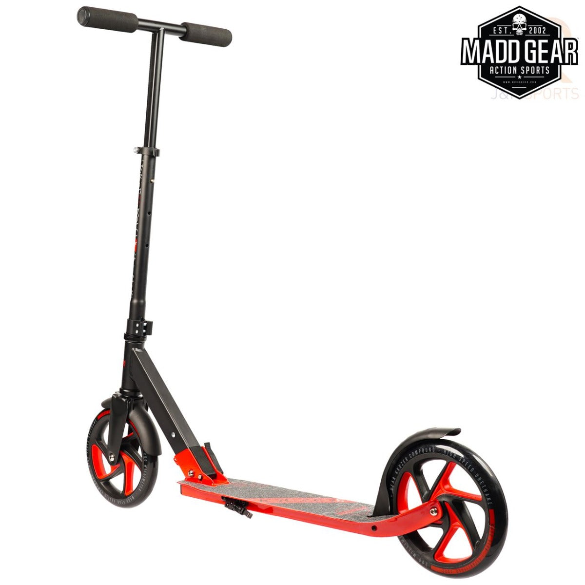 Madd Gear MGP Carve Kruzer 200 Commuter Foldable Scooter - Black / Red - Rear