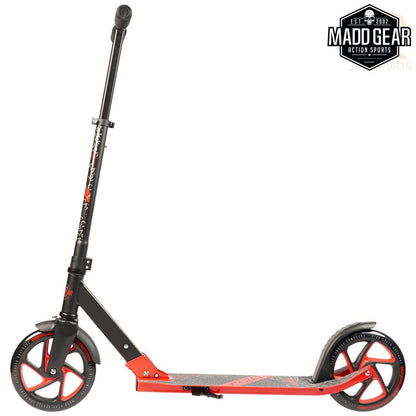 Madd Gear MGP Carve Kruzer 200 Commuter Foldable Scooter - Black / Red - Left