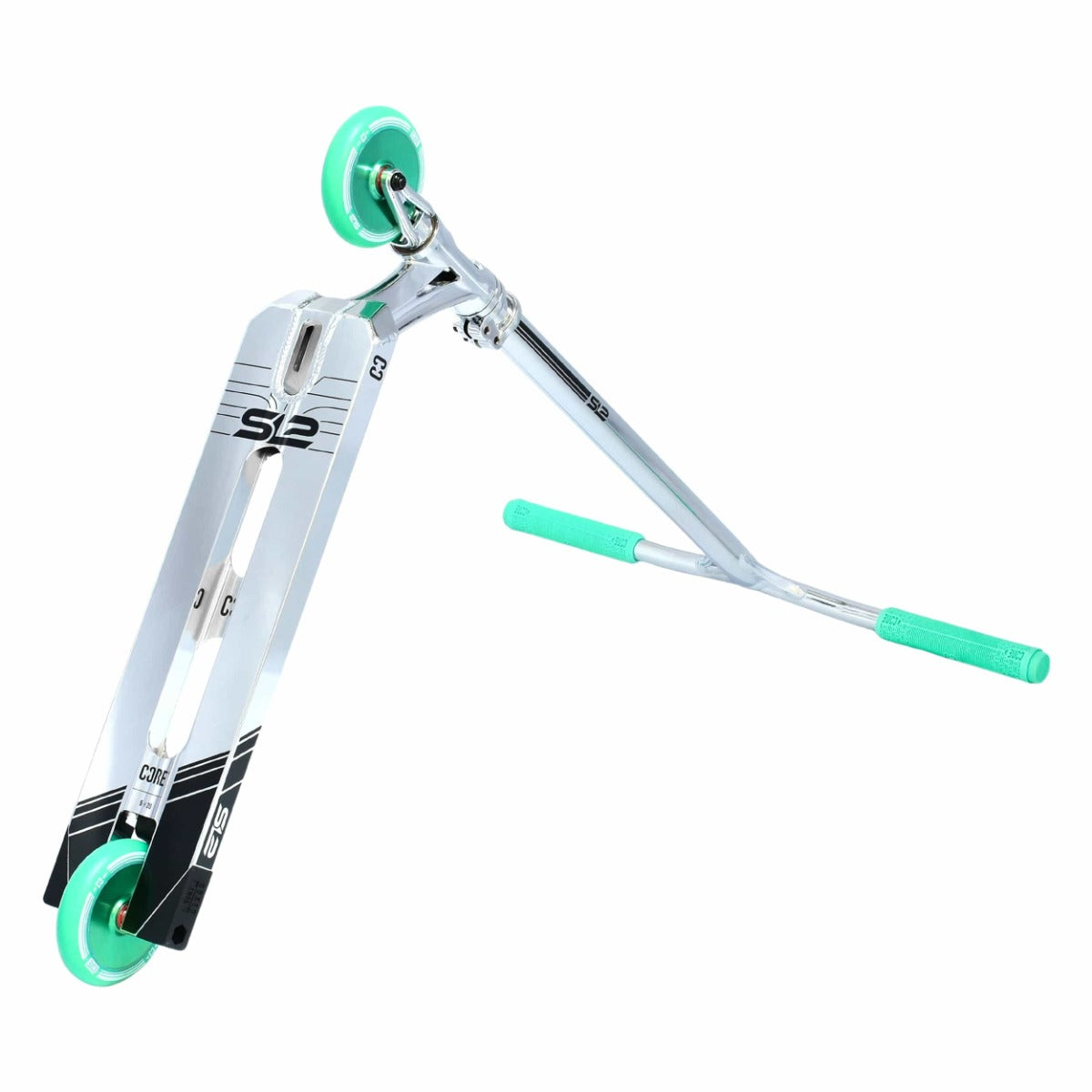 CORE SL2 Complete Stunt Scooter - Chrome / Teal - Deck