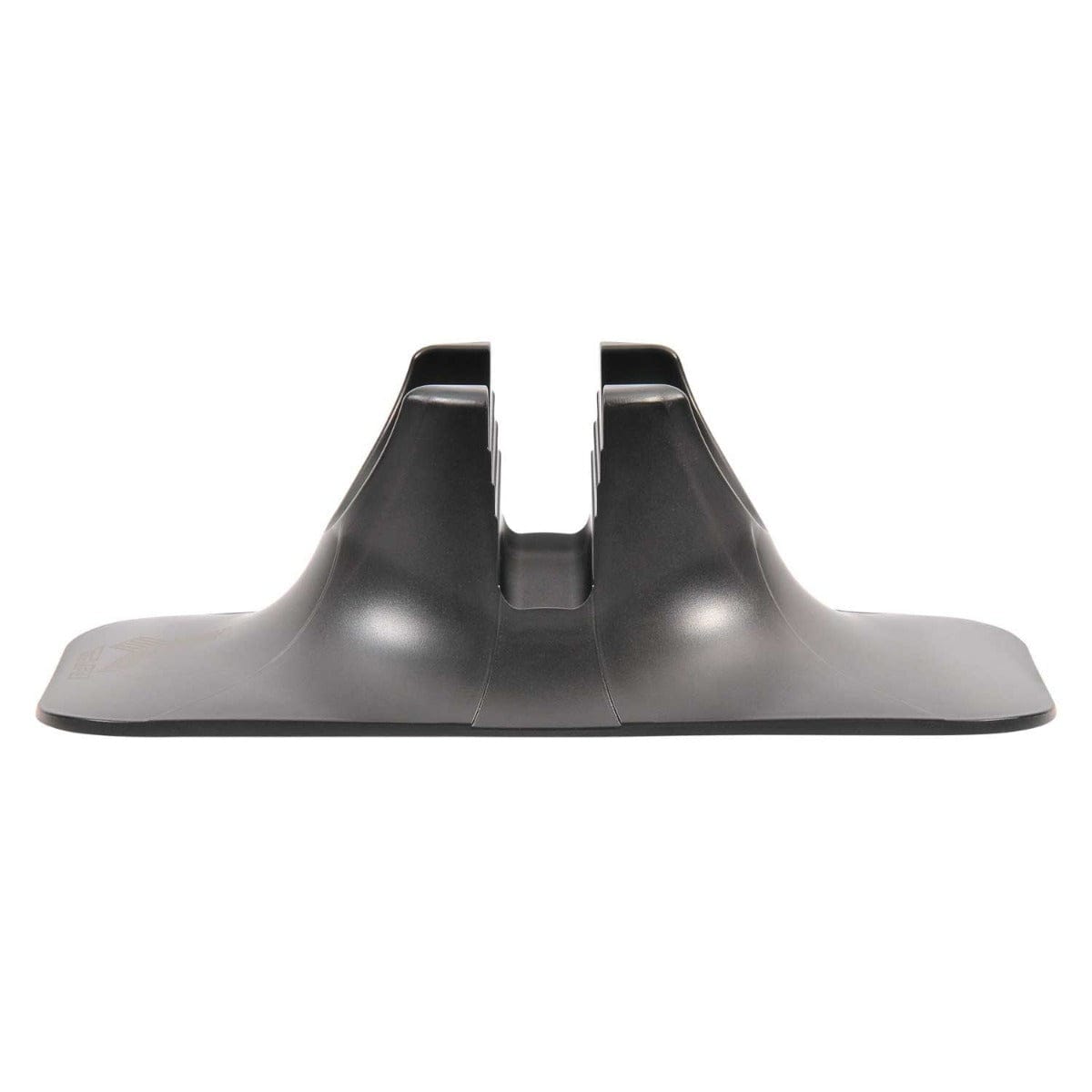 The Triad Single Floor Scooter Stand - Black, crafted by Triad, is a black plastic object with a wide base resembling a funnel and features a central hollow section. Its simple and utilitarian design makes it perfect for straightforward support or bracket purposes.