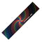 The Root Industries Stunt Scooter Griptape - Psychedelic is a long, rectangular piece featuring a colorful spiral design in the center, made up of rainbow-colored concentric circles and lines on a black background. Crafted from high-quality materials for both durability and style, "Root Industries" is prominently displayed on the right side in white text.