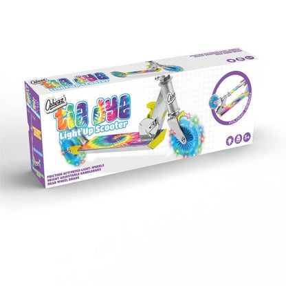 Ozbozz Tie Dye Light Up Foldable Kids Scooter - Multi - Box