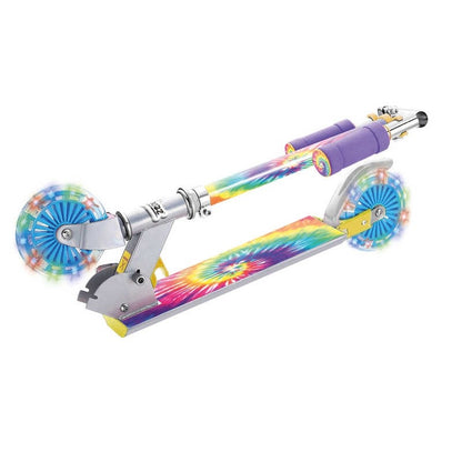 Ozbozz Tie Dye Light Up Foldable Kids Scooter - Multi - Fold