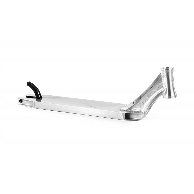 Ethic DTC Erawan V2 Brushed Silver Stunt Scooter Deck - 4.72" x 21.25" - Angle