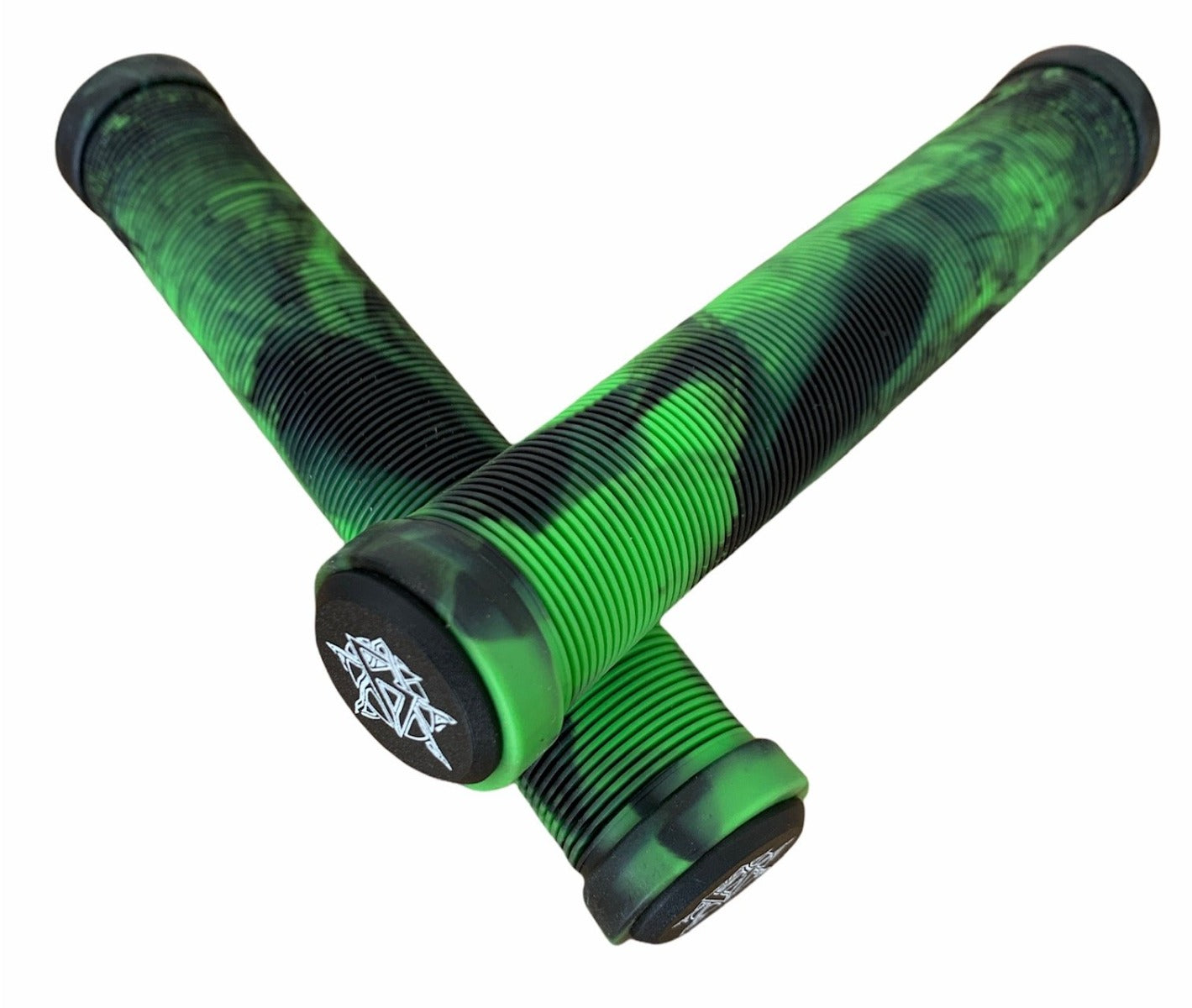 Revolution Fused Black / Green Stunt Scooter Grips - 172mm - Bar Ends