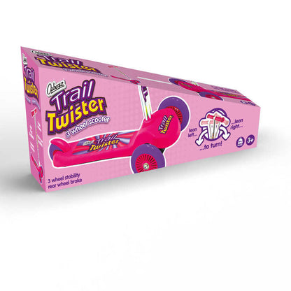Ozbozz Trail Twist V4 Kids Tri-Scooter - Pink - Box