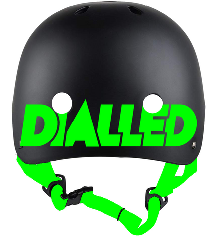 Dialled Protection Adjustable Skate / Scooter Helmet - Black / Green - Back