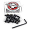 A set of Independent Allen Key Skateboard Bolts, including black 1" bolts, Nyloc nuts, and an Allen wrench, all packaged in a branded box sporting the "Independent Genuine Parts" logo along with the slogan "Accept No Substitutes.