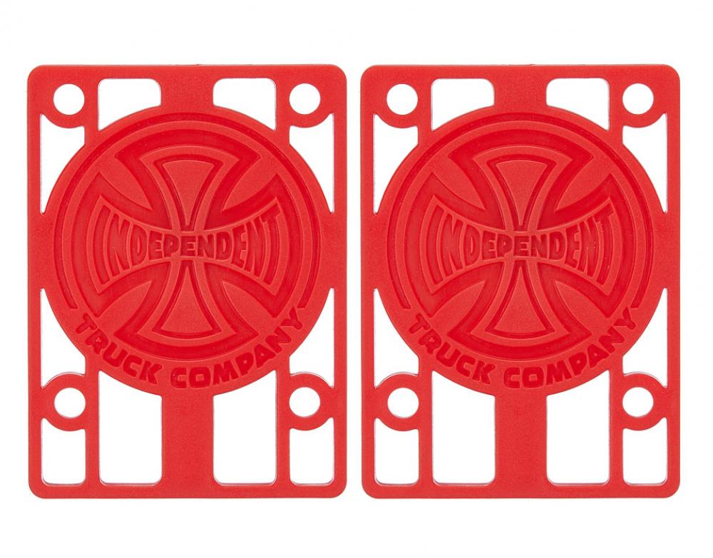 Independent Skateboard Riser Pads (Pair) - Red 1/8"
