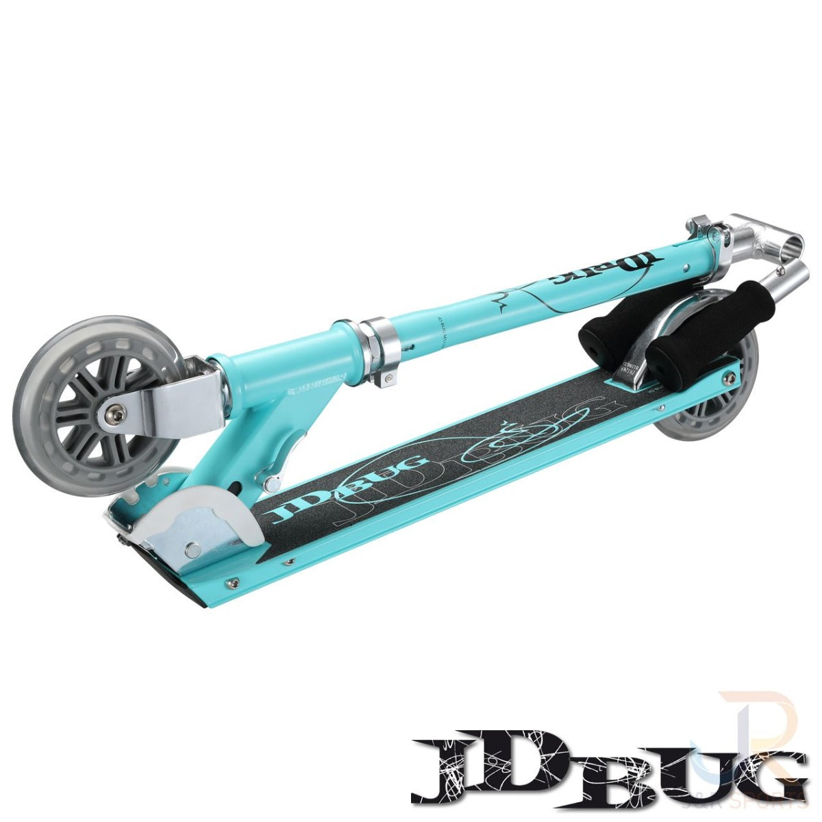 JD Bug Classic Street 120 Kids Foldable Scooter - Matt Teal - Fold