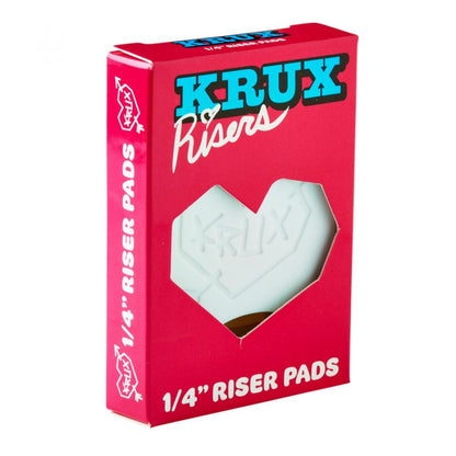 Krux Skateboard Riser Pads (Pair) - White 1/8" - Box