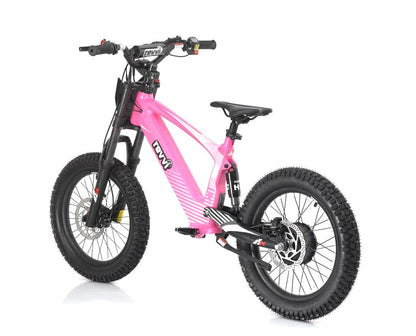 Revvi 18" Kids Electric Balance Bike - Pink - Left Rear