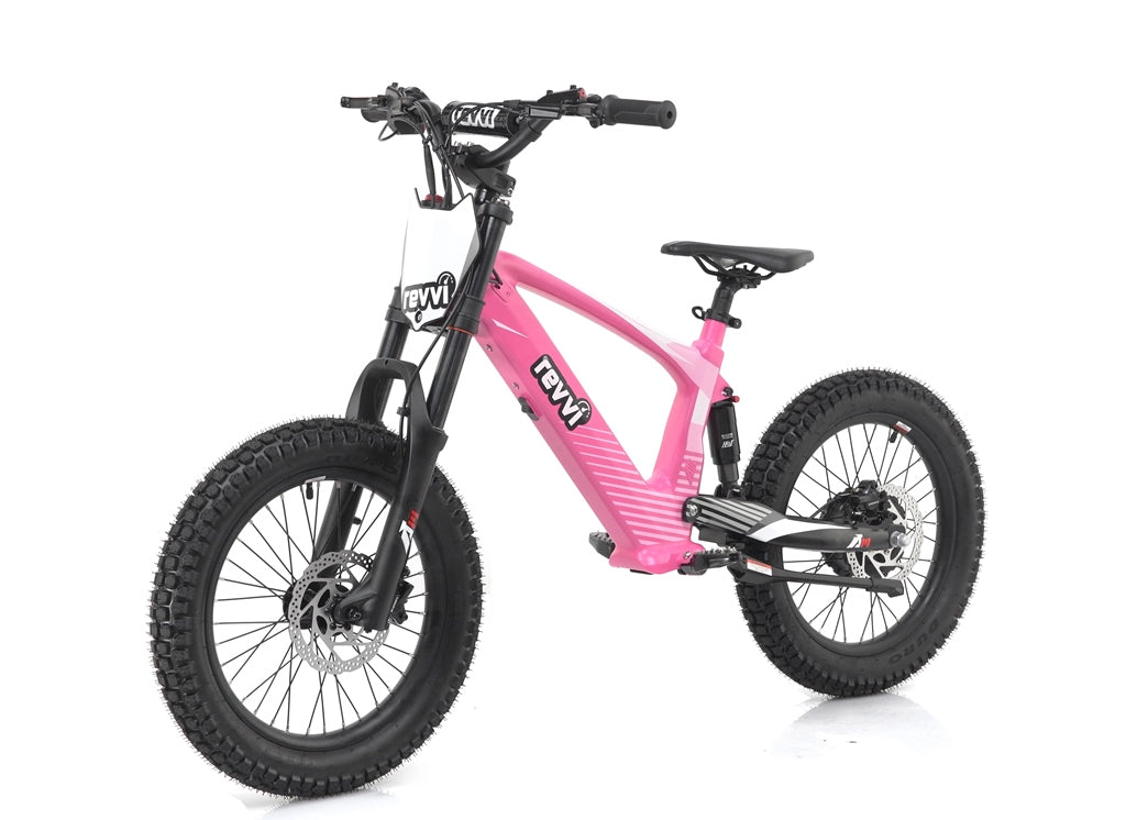 Revvi 18" Kids Electric Balance Bike - Pink - Front Left