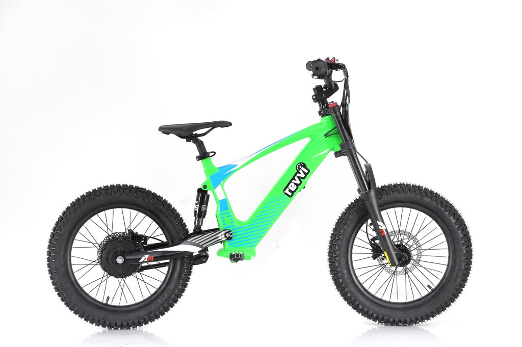 Revvi 18" Kids Electric Balance Bike - Green - Right