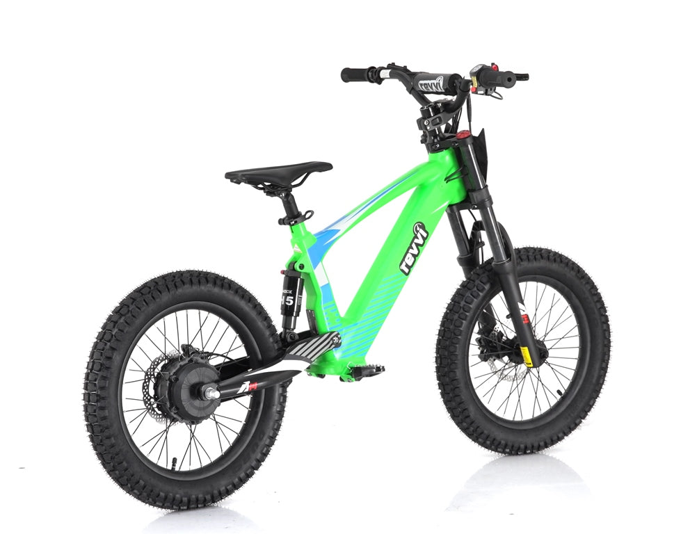 Revvi 18" Kids Electric Balance Bike - Green - Rear