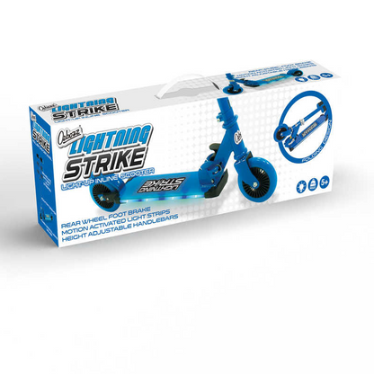 Ozbozz Lightning Strike Foldable Light Up Scooter - Black / Blue - Box