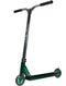 The Lucky Covenant 2021 Complete Stunt Scooter in Emerald Green features a T-shaped handlebar and two wheels. This sleekly designed scooter includes stylish patterns on the handlebar stem, providing the opportunity for easy customization with aftermarket parts to enhance your riding experience.