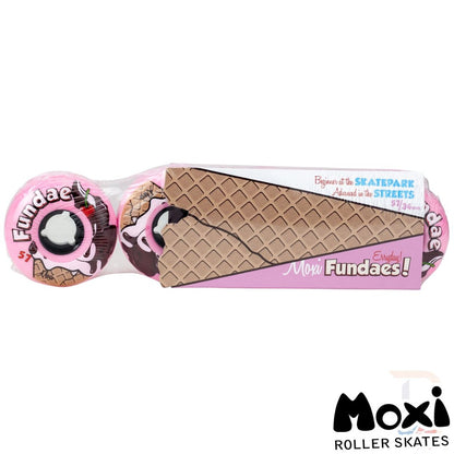 Moxi Fundae 92A Quad Roller Skate Wheels - Bubblegum Pink 57mm x 34mm - Packaging