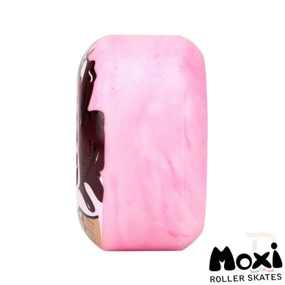 Moxi Fundae 92A Quad Roller Skate Wheels - Bubblegum Pink 57mm x 34mm - Urethane