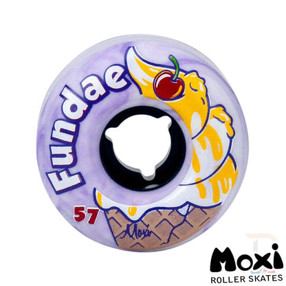 Moxi Fundae 92A Quad Roller Skate Wheels - Lavender Purple 57mm x 34mm - Front