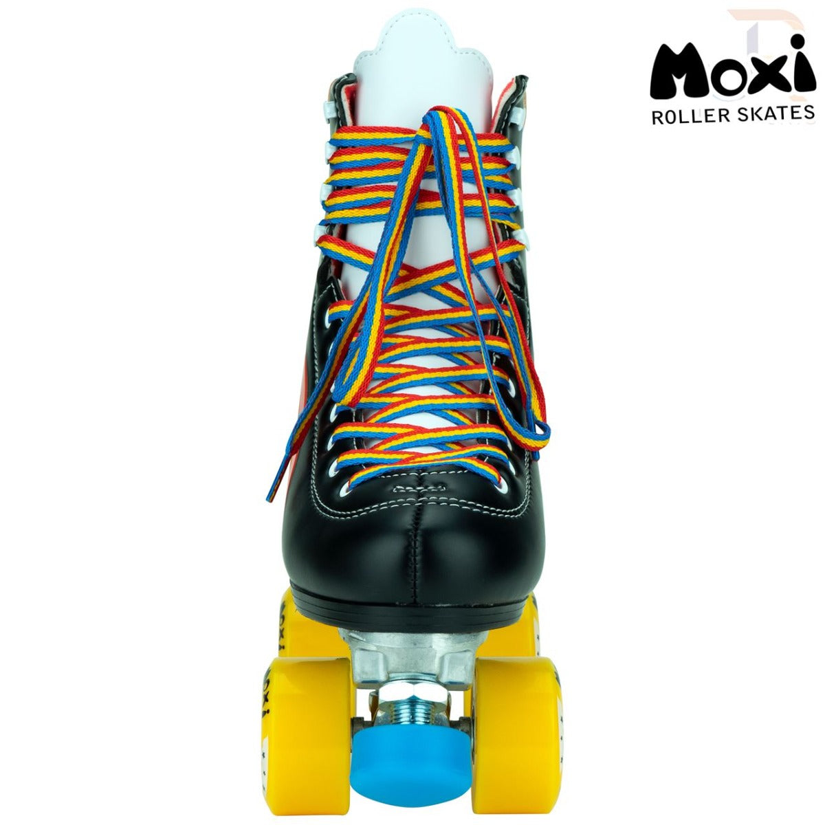 Moxi Rainbow Quad Roller Skates - Black - Front
