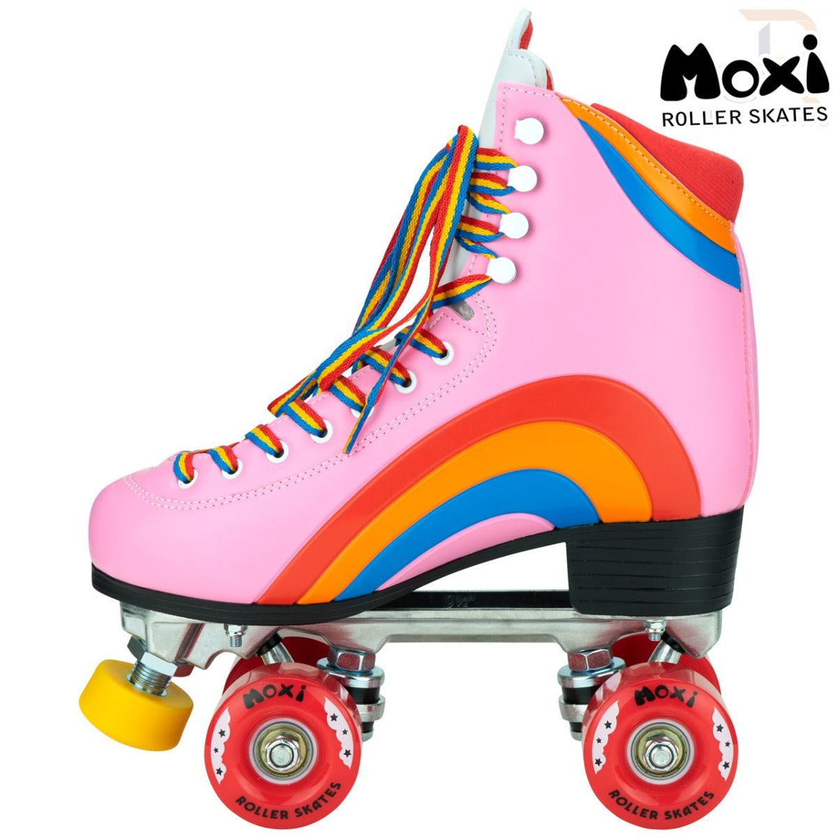 Moxi Rainbow Quad Roller Skates - Bubblegum Pink - Left