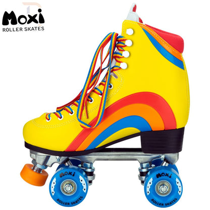 Moxi Rainbow Quad Roller Skates - Sunset Yellow - Left